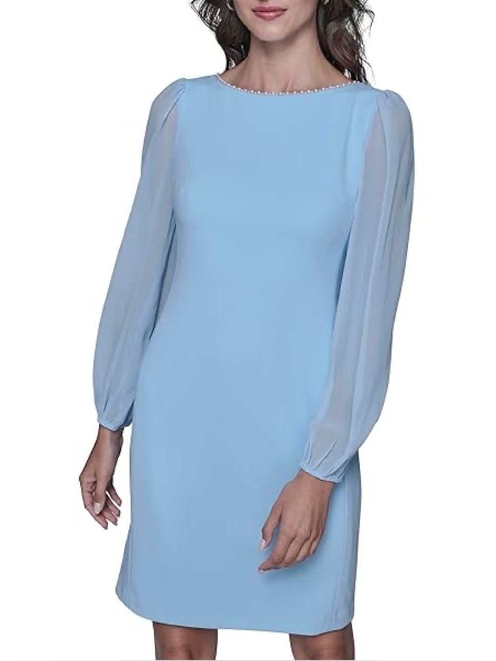 NWT Karl Lagerfeld Paris Blue Scuba Crepe Sheath Dress Size 8